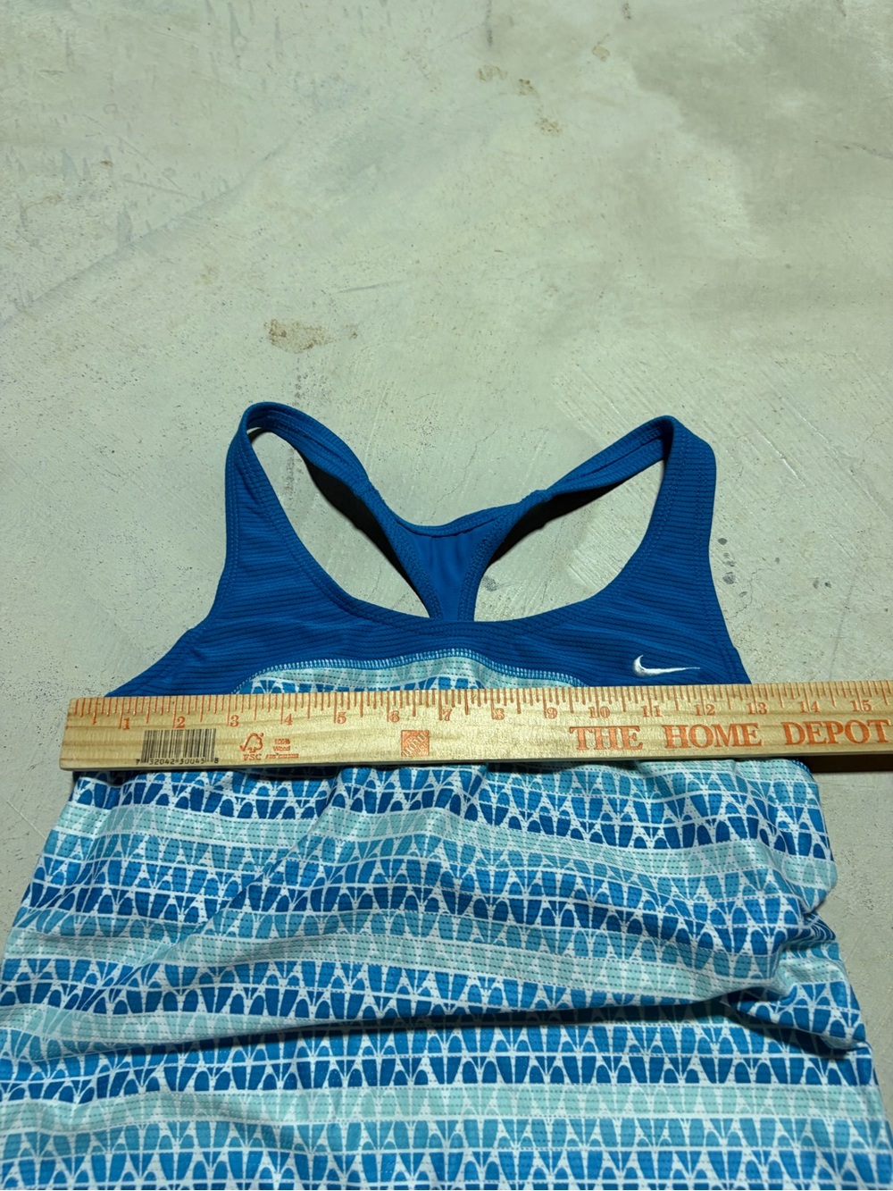 Nike Blue Patterned y2k Racerback Tank medium - Picture 2 of 8